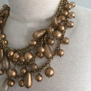 Vintage J.Crew Painted Gold Beaded Necklace